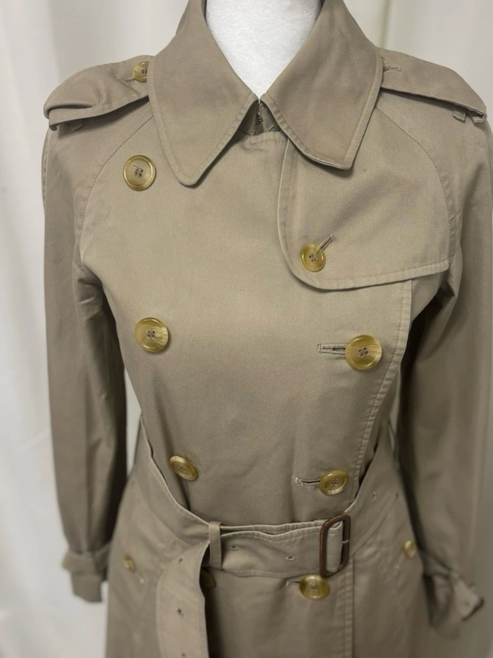 1980s Burberrys Classic Khaki Tan Trench Coat Jacket Review Measurements !